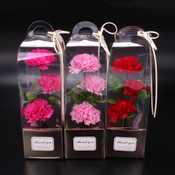 三朵康乃馨礼盒花束