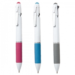 Push Type White Pole 2 + 1 Pen-Color Grip