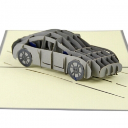 3D立體跑車祝福賀卡