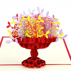 Paper Sculpture Basket Greeting Card