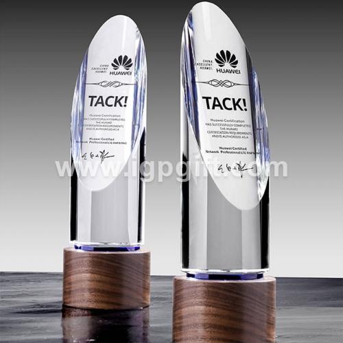 IGP(Innovative Gift & Premium) | Cylindrical bevel cut solid wood trophy