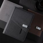 Premium Pu Leather Cover Notebook with Power Bank