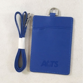 Leather Card Holder with Lanyard
