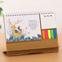 Wooden Desk Calendar with Memo Pads