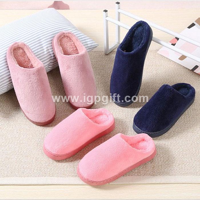 IGP(Innovative Gift & Premium) | Solid color couple coral fleece cotton slippers 