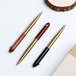 Classical Solid Wood Brass Advertising Pen