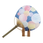 Japanese Style Flat Handle Bamboo Fan