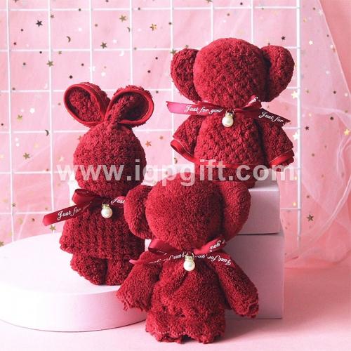 IGP(Innovative Gift & Premium) | Bunny Towel with Pearl Ribbon