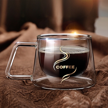 Double-layer transparent coffee mug