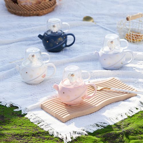 IGP(Innovative Gift & Premium) | Star Rover Ceramic Teapot with Glass Cup Set