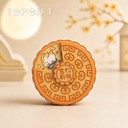 Rotatable Fun Five-Kernel Mooncake Metal Magnet贴
