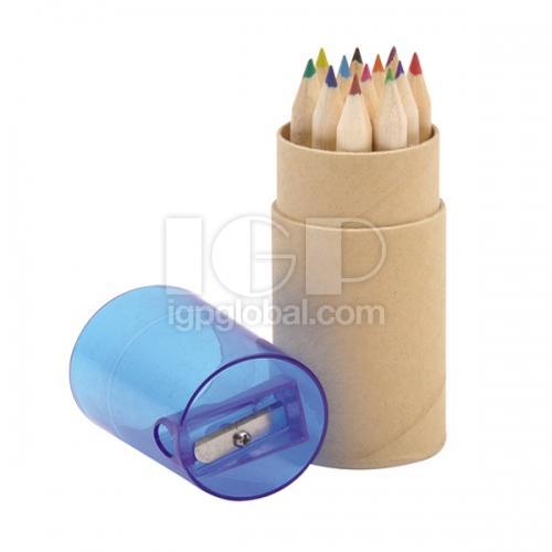 環保木顏色筆帶削筆刀