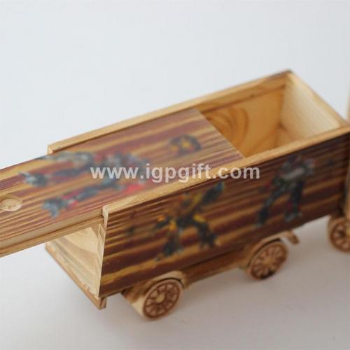 Wooden container vehicle model ornament
