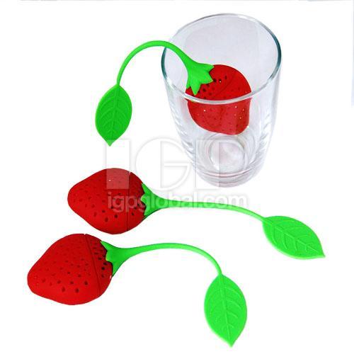 草莓形矽膠泡茶器