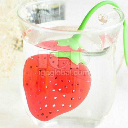 草莓形矽膠泡茶器