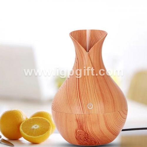  木紋花瓶造型加濕器香薰機