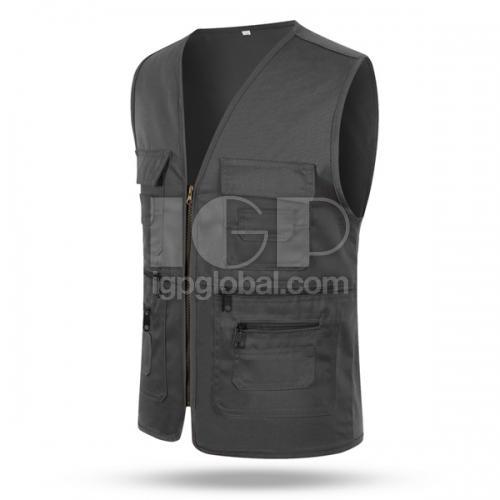 Multi-pocket Zipper Vest