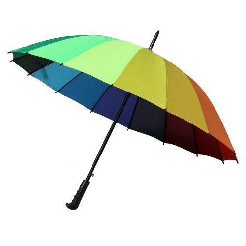 16骨彩虹直桿雨傘