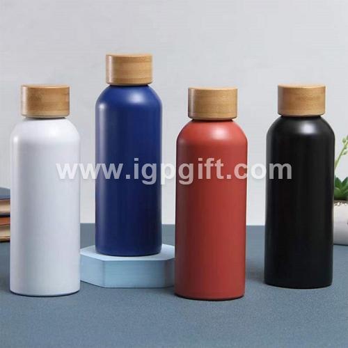 Stainless Steel Vacuum Water Bottle with Bamboo Lid