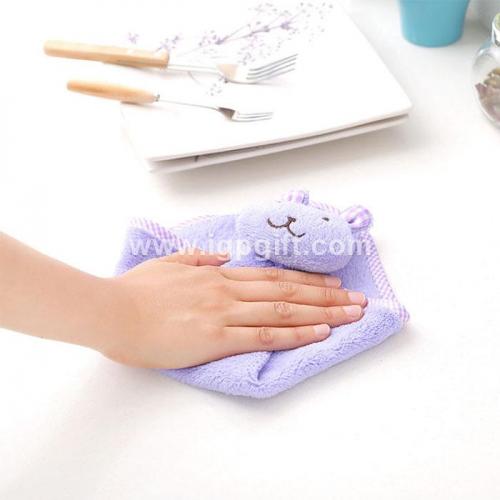 Hanging coral fleece hand towel