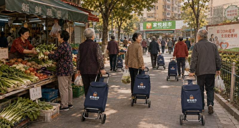 超市開業必備禮品，可印Logo便攜購物手拉車推介