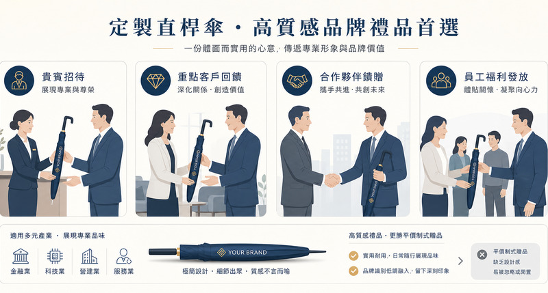 直桿傘暗藏商務氣場 靜默襯托企業穩重專業形象