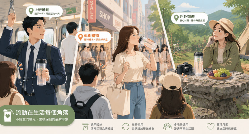 夏日流動街頭廣告，透明隨行杯賦予品牌戶外曝光
