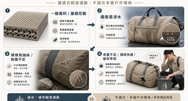 旅行尼龍袋戶外禮品選品，防水防撕裂面料解析