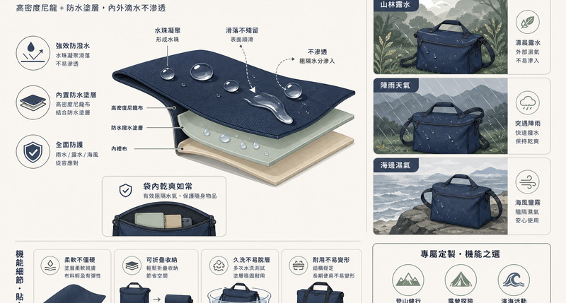旅行尼龍袋戶外禮品選品，防水防撕裂面料解析